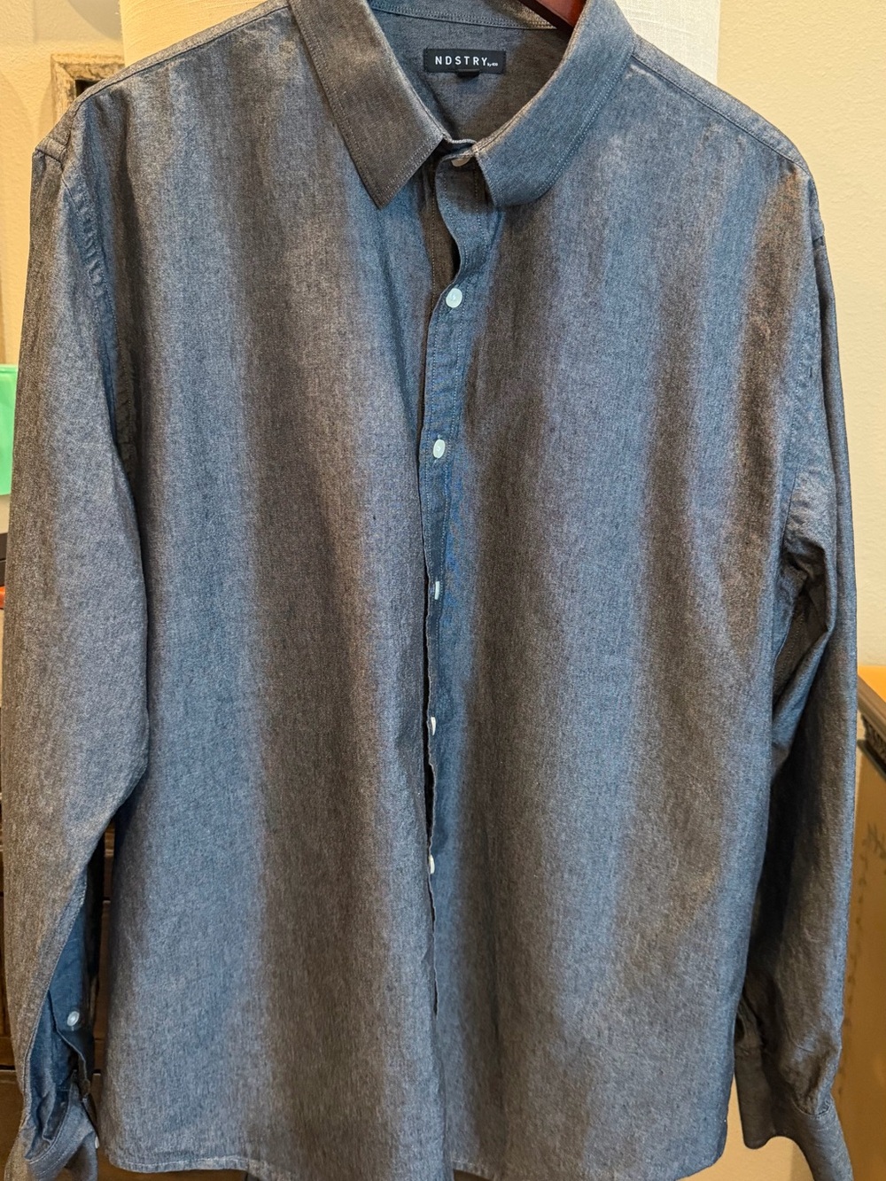 Slim Fit Gray Long-Sleeve Casual Button-Down Shirt